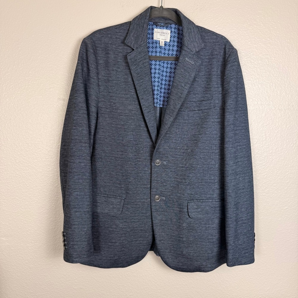 CON.STRUCT Blazer Mens 40 M Unstructured Slim Fit Business Knit Stretch Modern